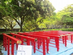 大分県施工事例 中津市公共工事 渓石園桟橋改修工事 手すり塗装2